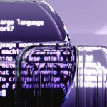 Ilustração abstrata com formas e elementos visuais que representam modelos de linguagem e inteligência artificial